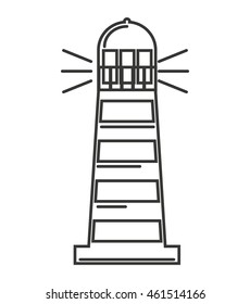 lighthouse tower guide icon vector isolated graphic