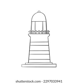 Lighthouse tower. Hand drawn for your design. Vector illustration