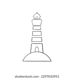 Lighthouse tower. Hand drawn for your design. Vector illustration