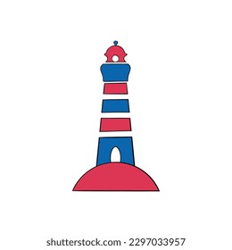 Lighthouse tower. Hand drawn for your design. Vector illustration