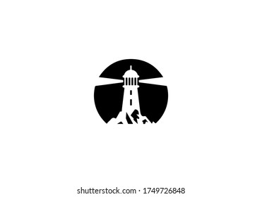 lighthouse tower icon logo design