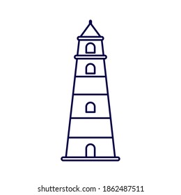 lighthouse tower line style icon vector illustration design