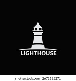 Leuchtturm Logo mit einem minimalistischen flachen Design Stil mit einem Hauch von modernen und einfachen Konzept