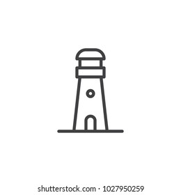 Lighthouse tower outline icon. linear style sign for mobile concept and web design. Beacon light simple line vector icon. Symbol, logo illustration. Pixel perfect vector graphics