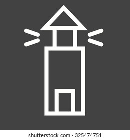 Lighthouse, tower, signal icon vector image. Can also be used for summer, recreation and fun. Suitable for use on mobile apps, web apps and print media.