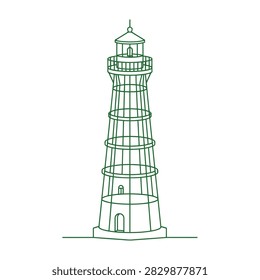 Lighthouse tower structure for navigation aid and maritime safety on coastline