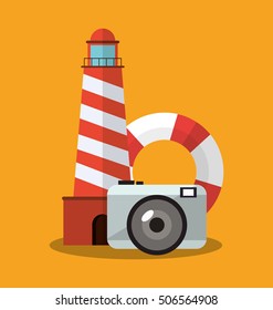 Lighthouse of travel and tourism concept