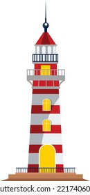 Lighthouse vector art and illustration