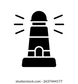 Lighthouse Vector for Coastal National Park and Marine Navigation. Sea safety icon, scenic travel and beach nature location