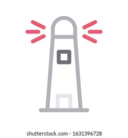 lighthouse vector color line icon 