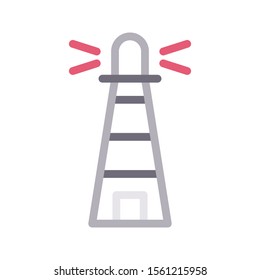 lighthouse vector colour flat icon 