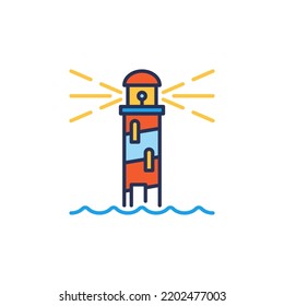 Lighthouse vector concept simple colored icon or symbol