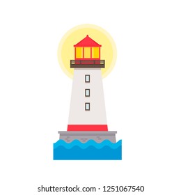 Lighthouse vector flat colorful ilustration for web design and illustration