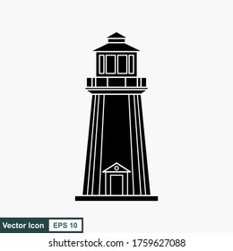 Lighthouse vector flat design. Vector illustration clip art.