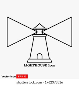 Lighthouse vector flat design. Vector illustration clip art.