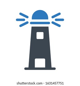 lighthouse vector glyph color icon 
