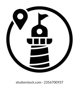 Lighthouse Vector Glyph Icon For Personal And Commercial Use.
