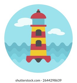 Lighthouse vector icon. Beach. Summer. Summertime. Vacation, eps 10