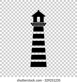 lighthouse vector icon - black illustration