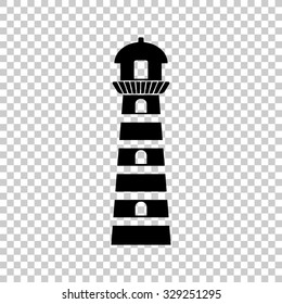 lighthouse vector icon - black illustration