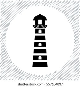 Lighthouse vector icon - black  illustration