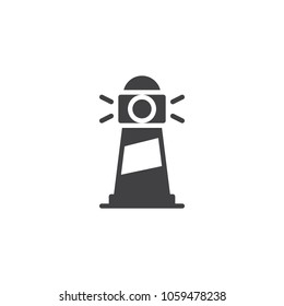 Lighthouse vector icon. filled flat sign for mobile concept and web design. Beacon simple solid icon. Symbol, logo illustration. Pixel perfect vector graphics