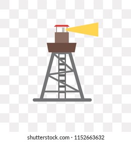 Lighthouse vector icon isolated on transparent background, Lighthouse logo concept