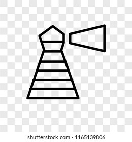 Lighthouse vector icon isolated on transparent background, Lighthouse logo concept