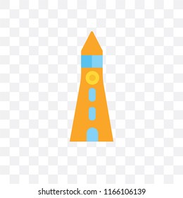 Lighthouse vector icon isolated on transparent background, Lighthouse logo concept