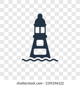 Lighthouse vector icon isolated on transparent background, Lighthouse transparency logo concept
