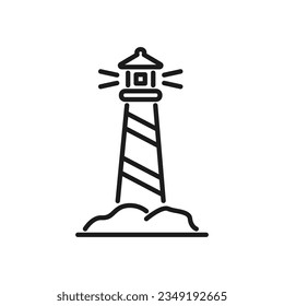 lighthouse vector icon in line style
