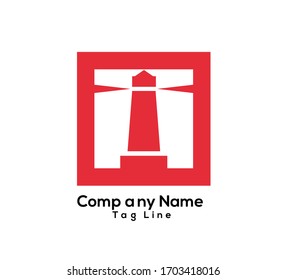 Lighthouse vector icon logo illustration
