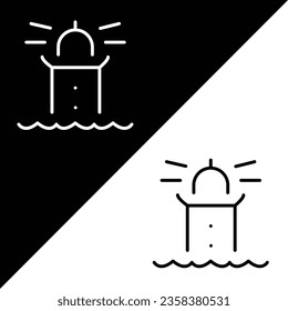 Lighthouse Vector Icon,  Outline style icon, from Adventure icons collection, isolated on Black and white Background.