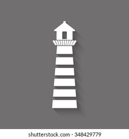 lighthouse vector icon with shadow