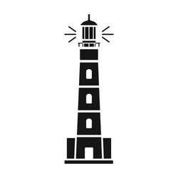 Lighthouse Vector Icon.Black Vector Icon Isolated On White Background Lighthouse.