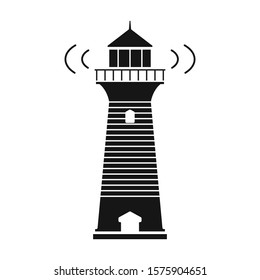 Lighthouse vector icon.Black vector icon isolated on white background lighthouse.