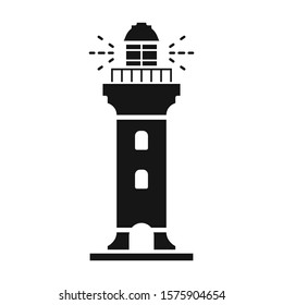 Lighthouse vector icon.Black vector icon isolated on white background lighthouse.