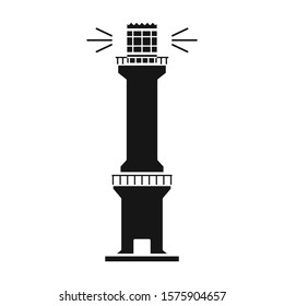 Lighthouse vector icon.Black vector icon isolated on white background lighthouse.