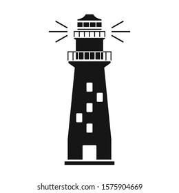 Lighthouse vector icon.Black vector icon isolated on white background lighthouse.