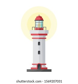 Lighthouse vector icon.Cartoon vector icon isolated on white background lighthouse.