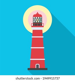 Lighthouse vector icon.Flat vector icon isolated on white background lighthouse.