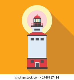 Lighthouse vector icon.Flat vector icon isolated on white background lighthouse.
