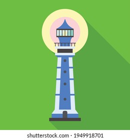 Lighthouse vector icon.Flat vector icon isolated on white background lighthouse.