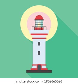 Lighthouse vector icon.Flat vector icon isolated on white background lighthouse.