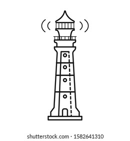 Lighthouse vector icon.Line vector icon isolated on white background lighthouse.