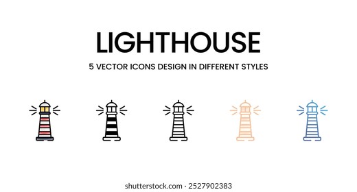 Lighthouse vector icons set stock illustration