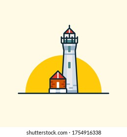 Lighthouse. Vector Illustration.  architecture object