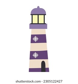 Lighthouse, vector illustration  in cute flat design.