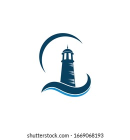 lighthouse vector illustration design template