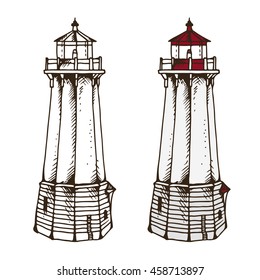 Lighthouse vector illustration isolated on white background